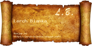Lerch Bianka névjegykártya